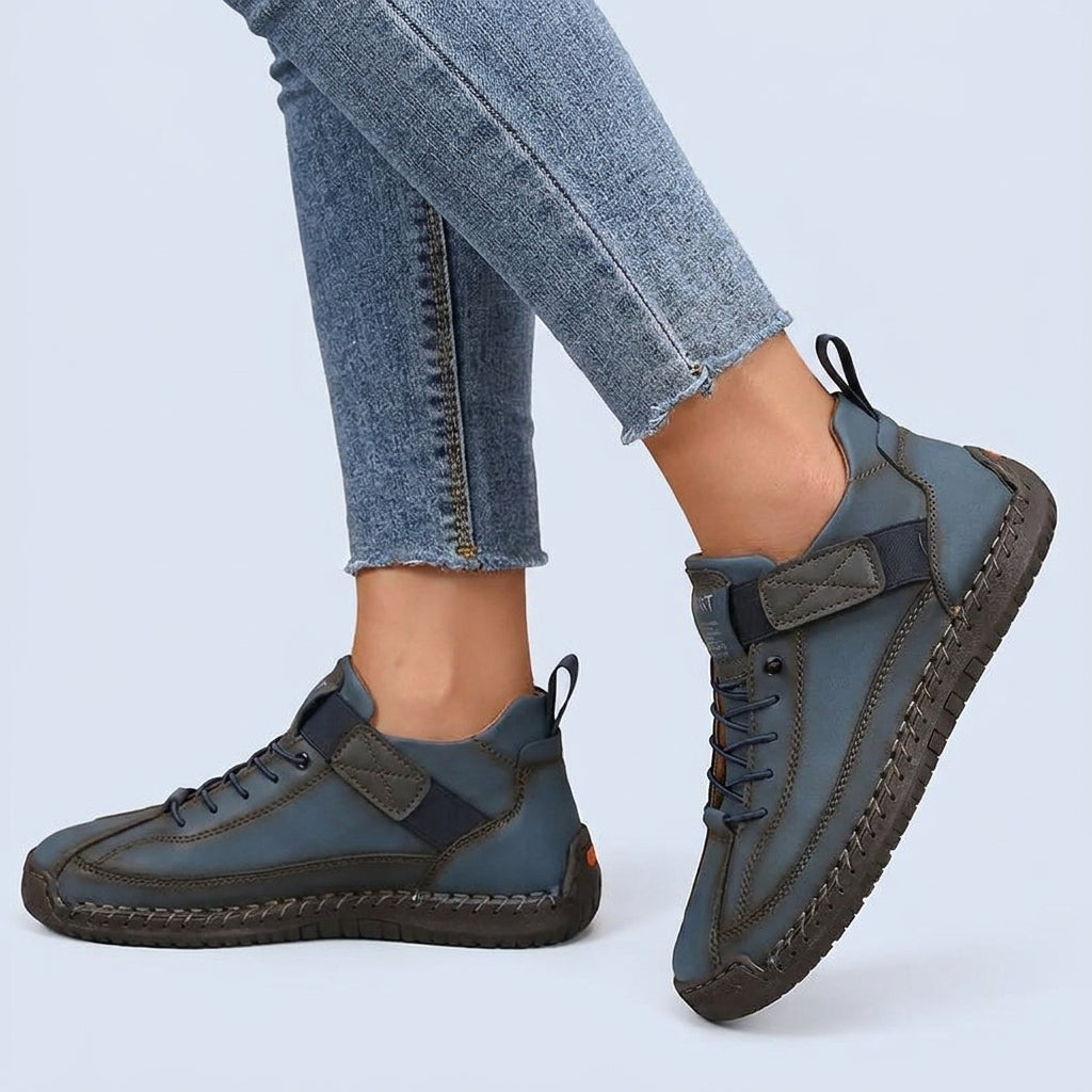 Zapatillas ortopédicas de cuero premium para hombre | Entrenadores cómodos de ajuste ancho para todas las estaciones