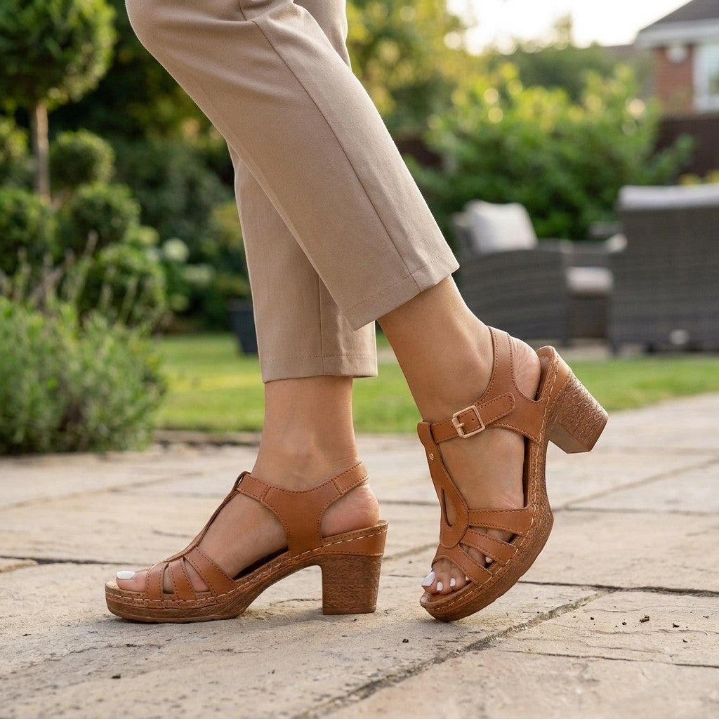 Womens Premium Minimalist Block Heel Sandals | Elegant Comfortable Summer Footwear 1