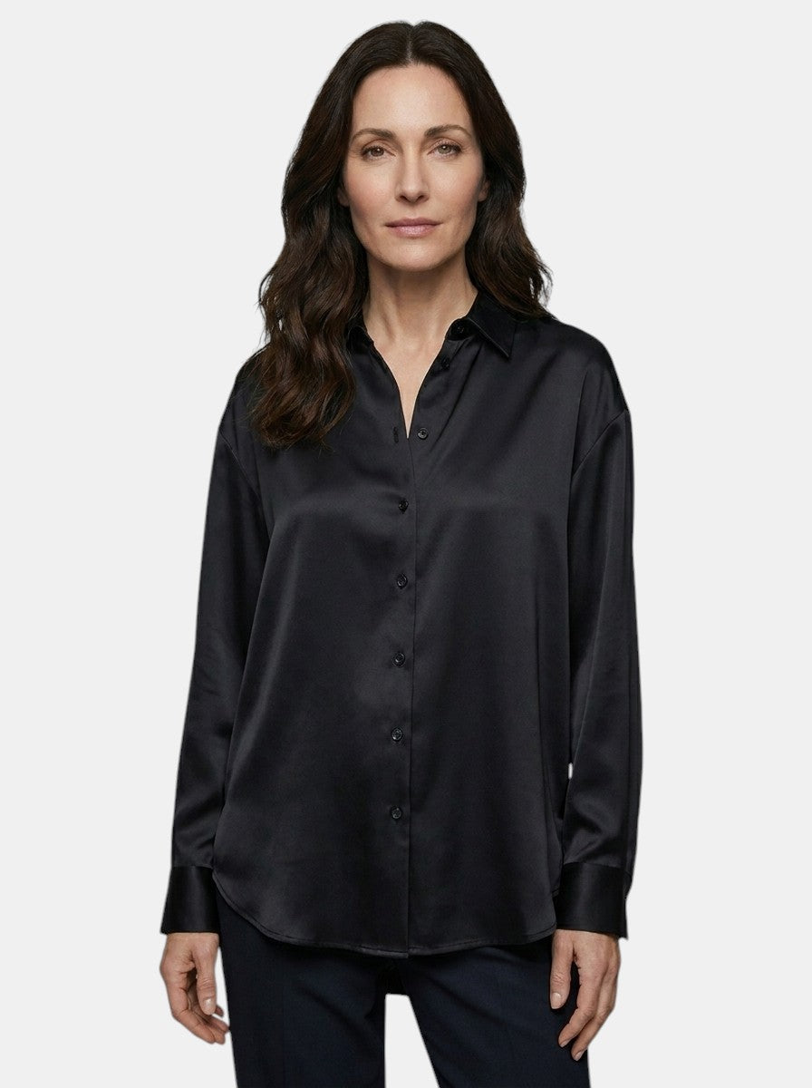 Womens Satin Blend Blouse | Elegant Relaxed Fit Top for All-Season Wear 9