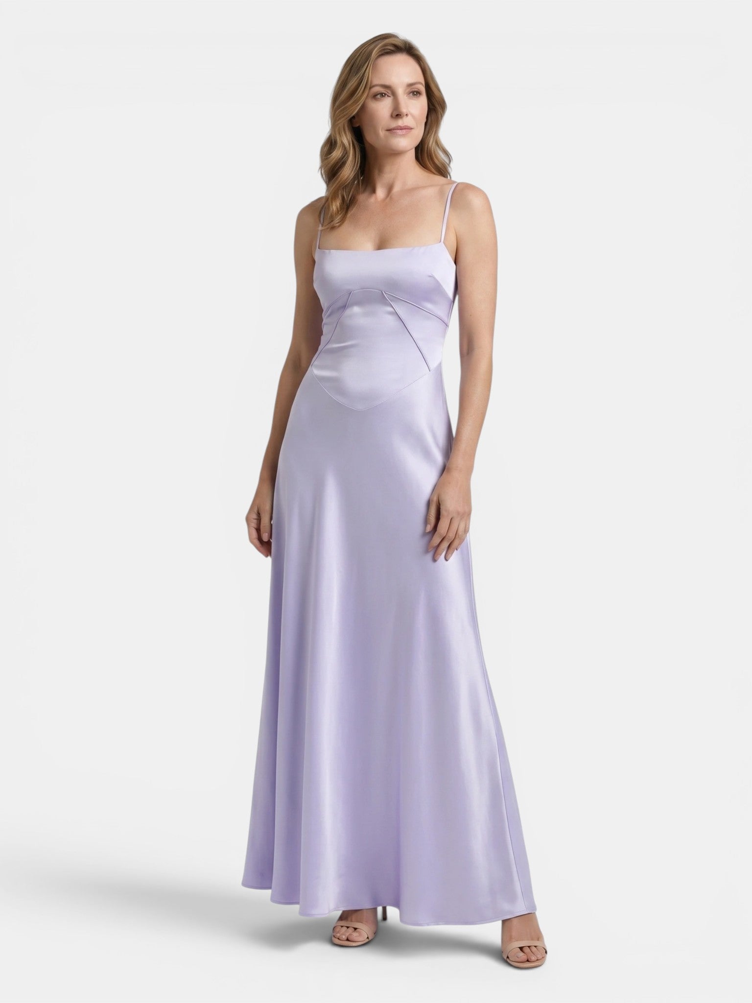 Women's Satin Corset Maxi Dress | Structured Elegant Evening Gown