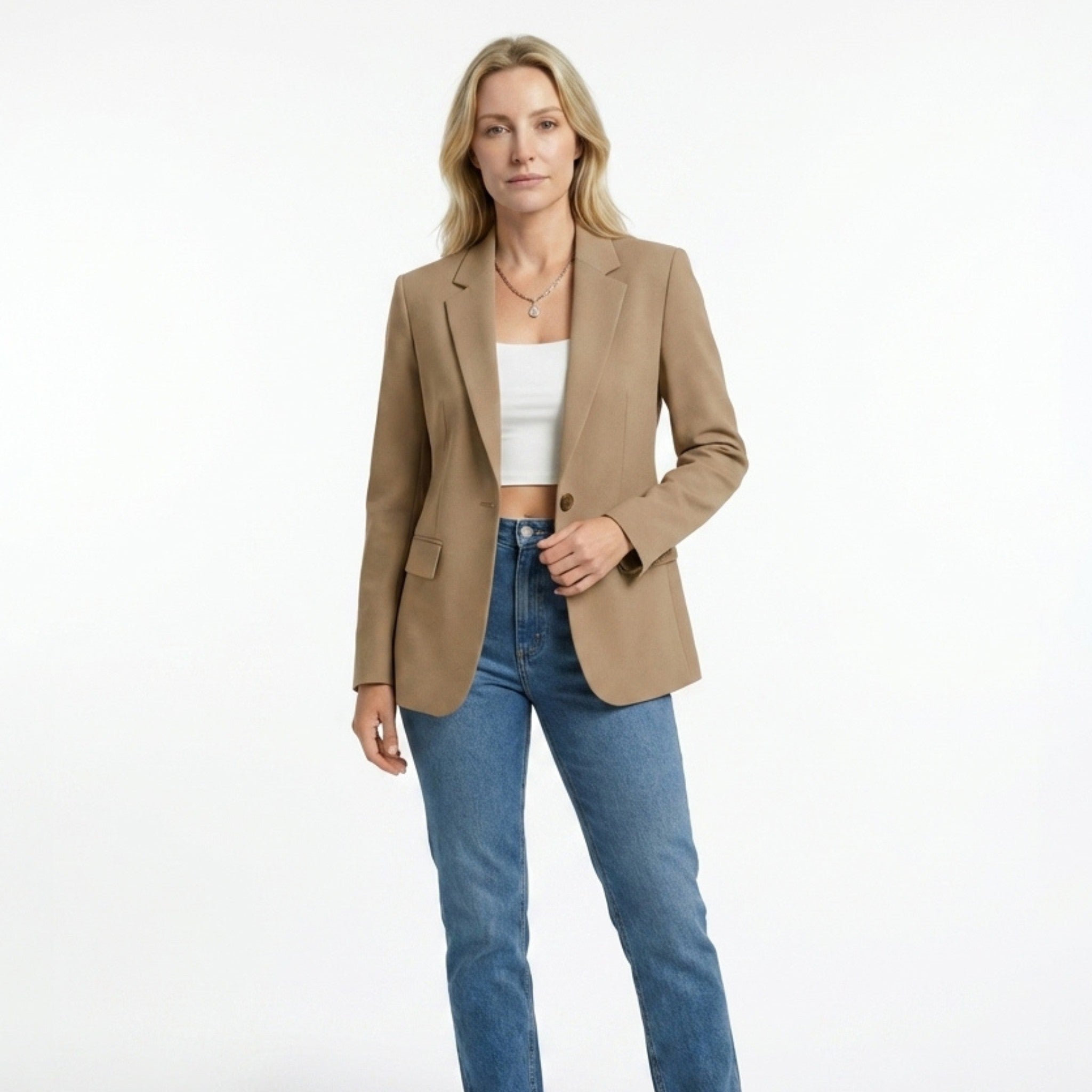 Womens Smooth Woven Blazer | Tailored Black Blazer for Women | Elegant Work Jacket 16