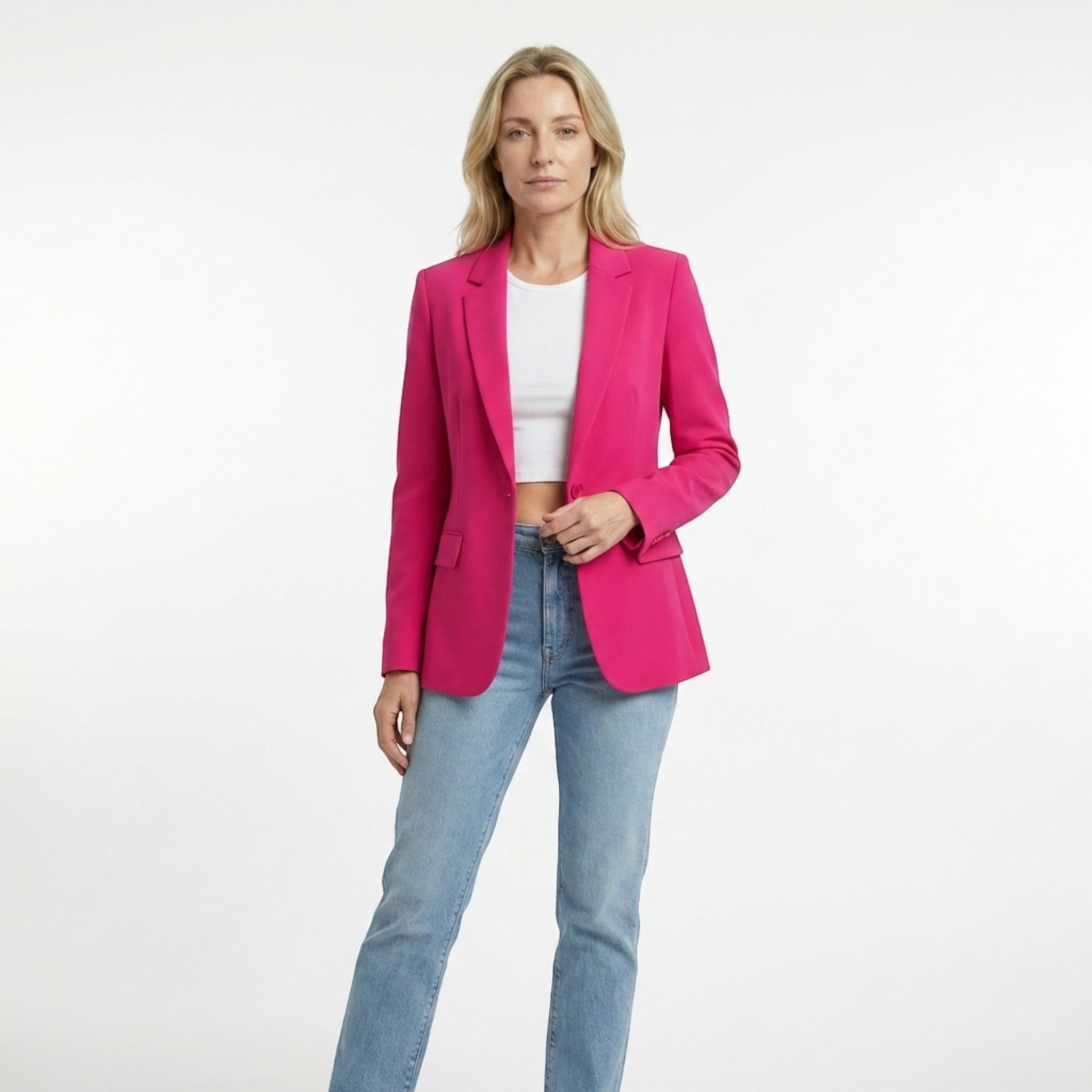 Womens Smooth Woven Blazer | Tailored Black Blazer for Women | Elegant Work Jacket 7