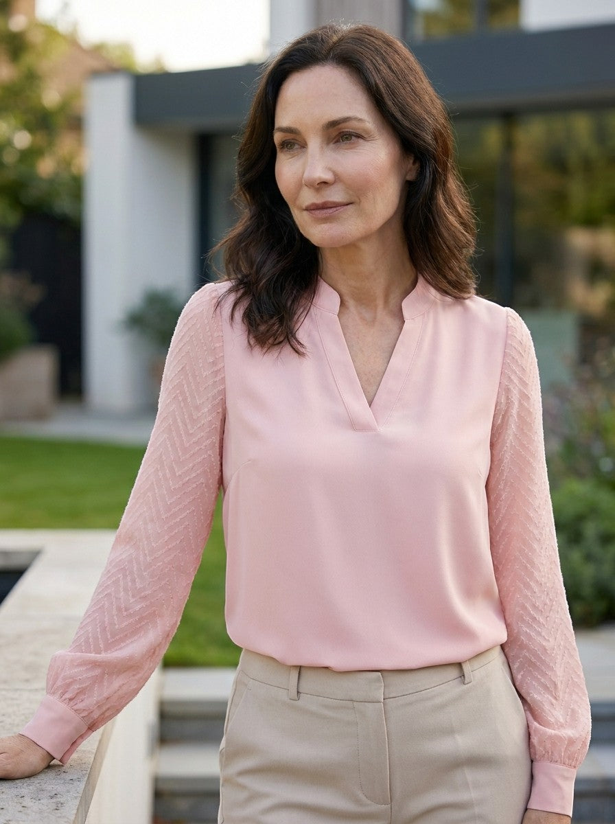 Womens Soft V-Neck Blouse | Flowy Relaxed Fit Casual Top for All Seasons 1