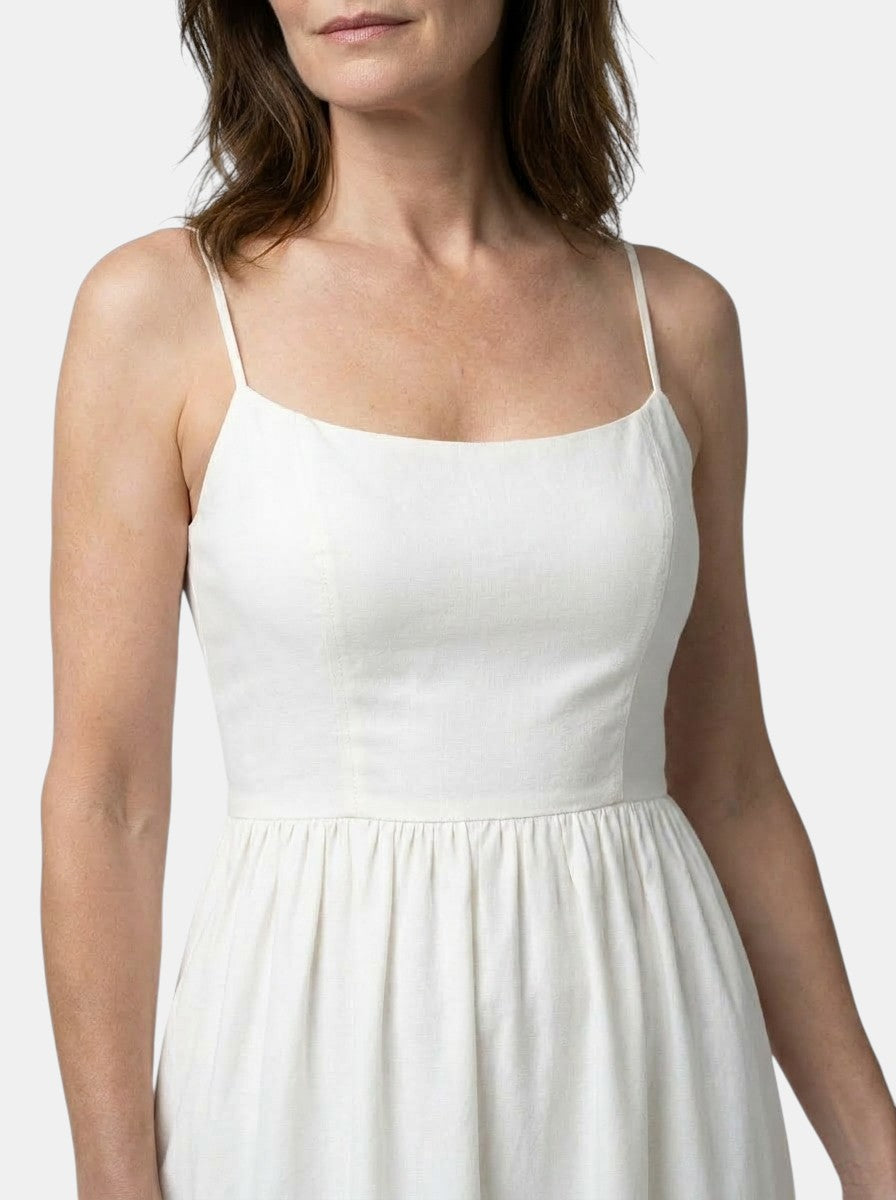 Abito midi a linea A strutturato da donna | Abbigliamento minimalista per invitata a matrimonio