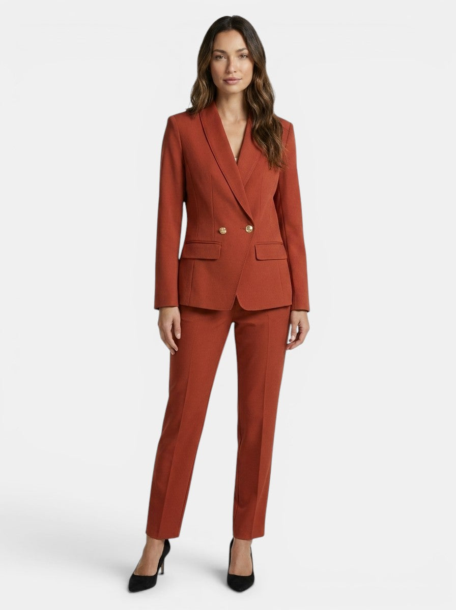 Women's Tailored Blazer Set | Elegant Shawl Collar Pant Suit for Autumn/Winter