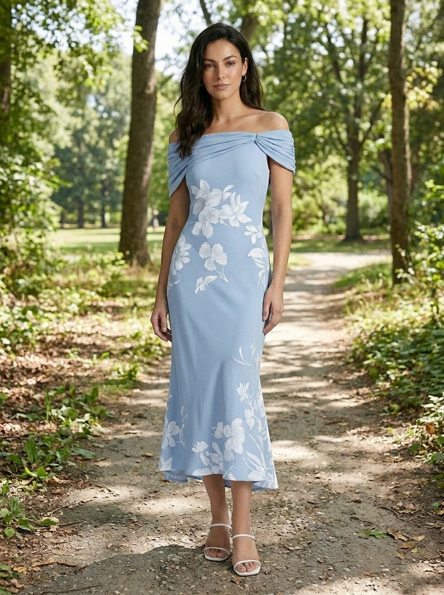 Robe midi femme à imprimé unique | Robe d'été élégante, douce et respirante