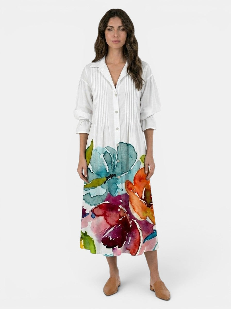 Robe maxi en coton éclatante pour femme | Élégante tenue bohème d'été