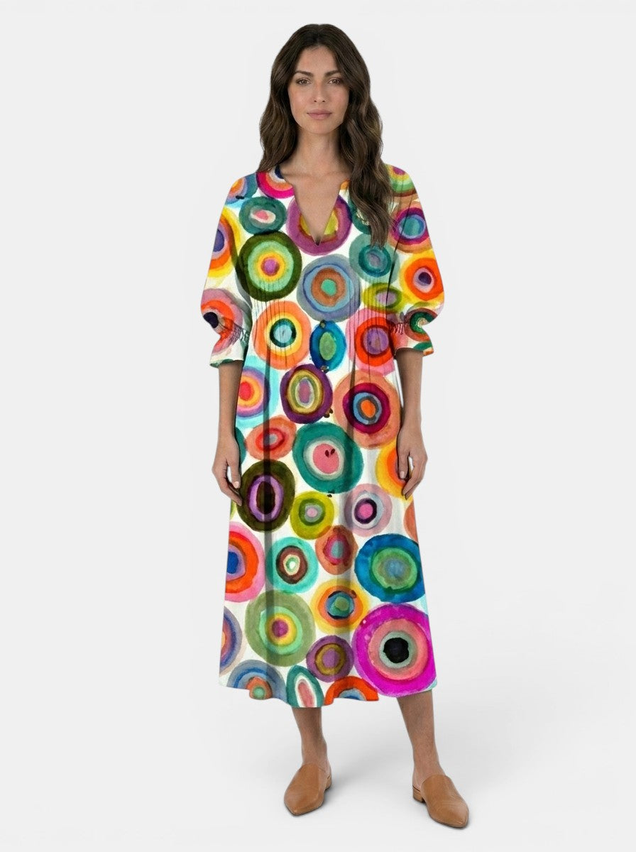 Robe maxi en coton éclatante pour femme | Élégante tenue bohème d'été