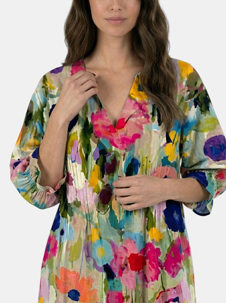 Robe maxi en coton éclatante pour femme | Élégante tenue bohème d'été