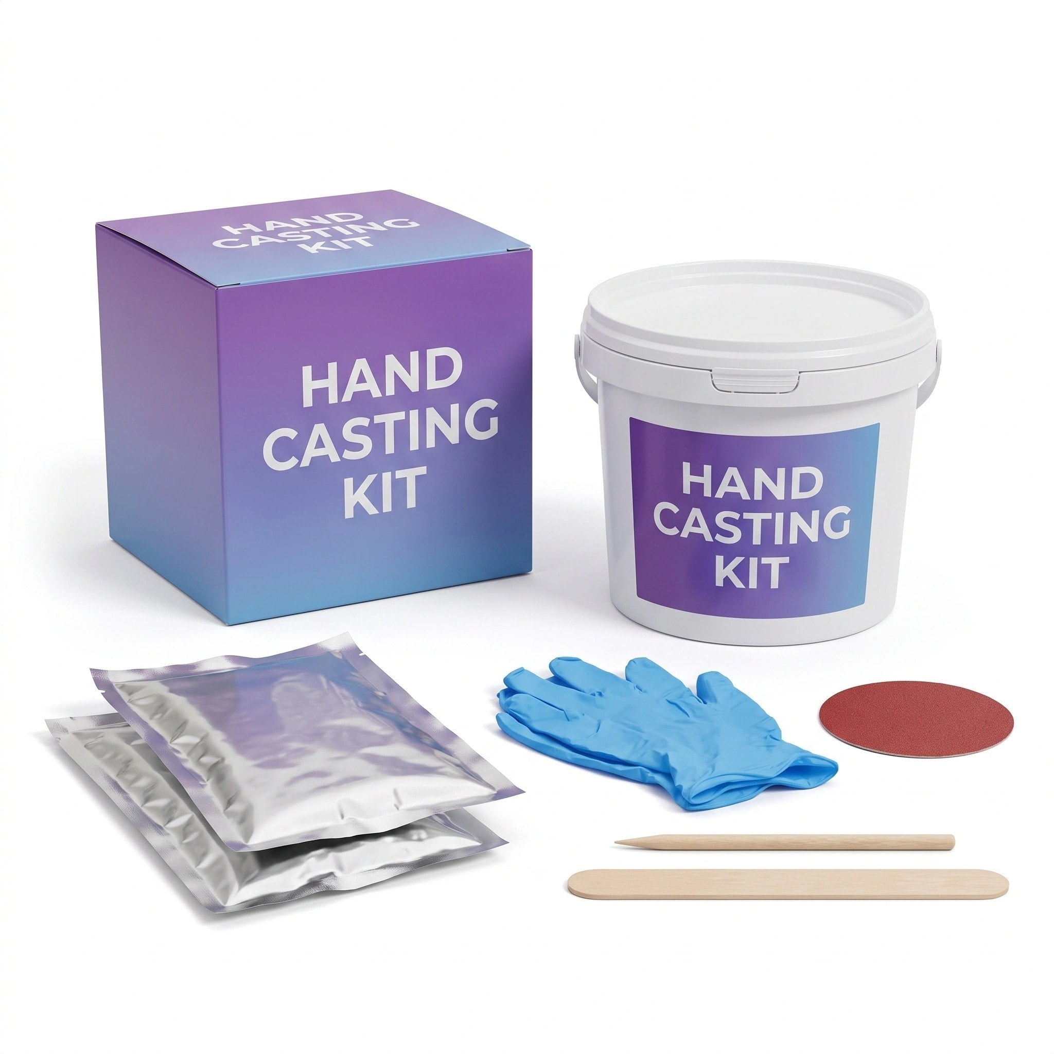 Kit de moulage de main en 3D avec poudre de moulage, plâtre et ensemble complet de bricolage