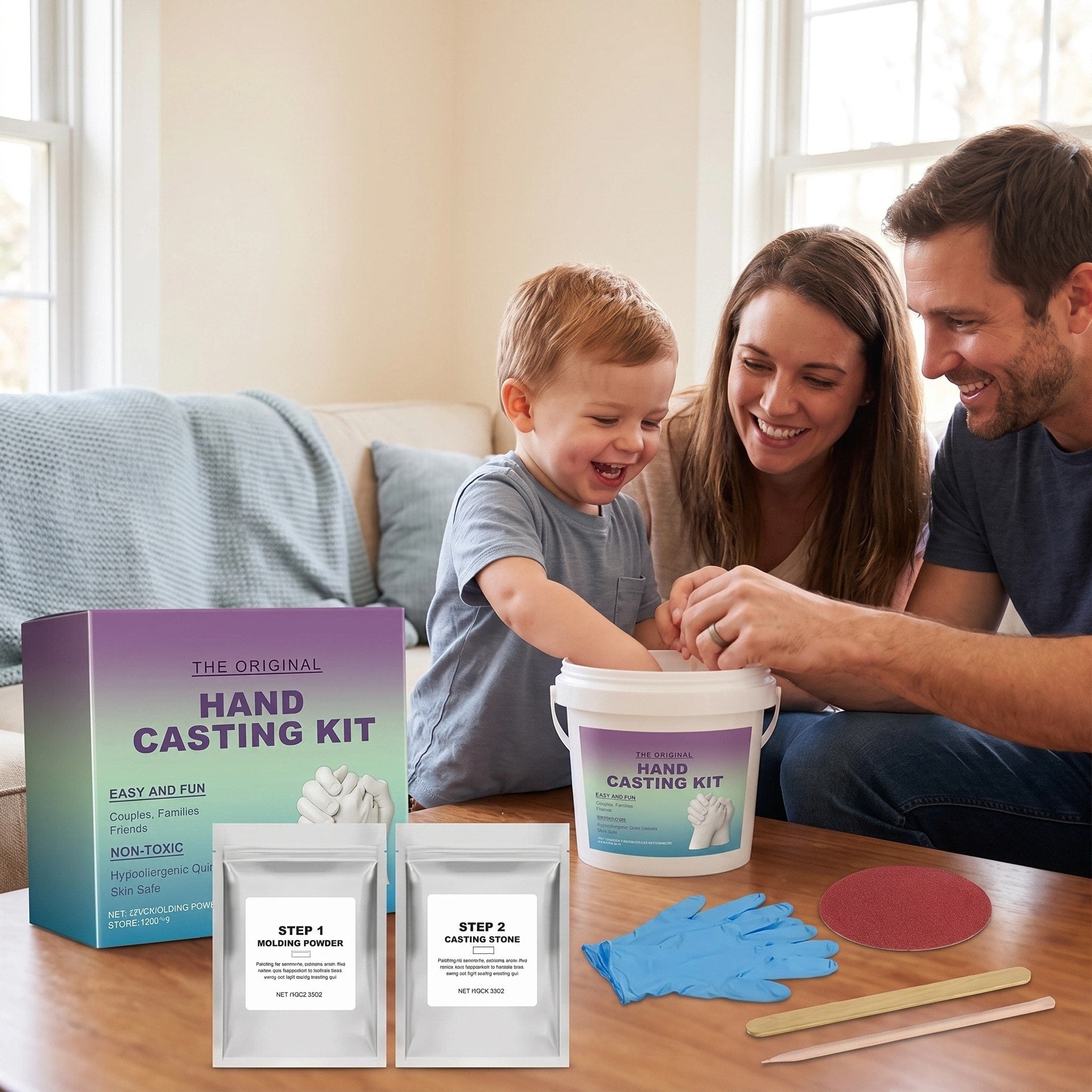 Kit de moulage de main en 3D avec poudre de moulage, plâtre et ensemble complet de bricolage