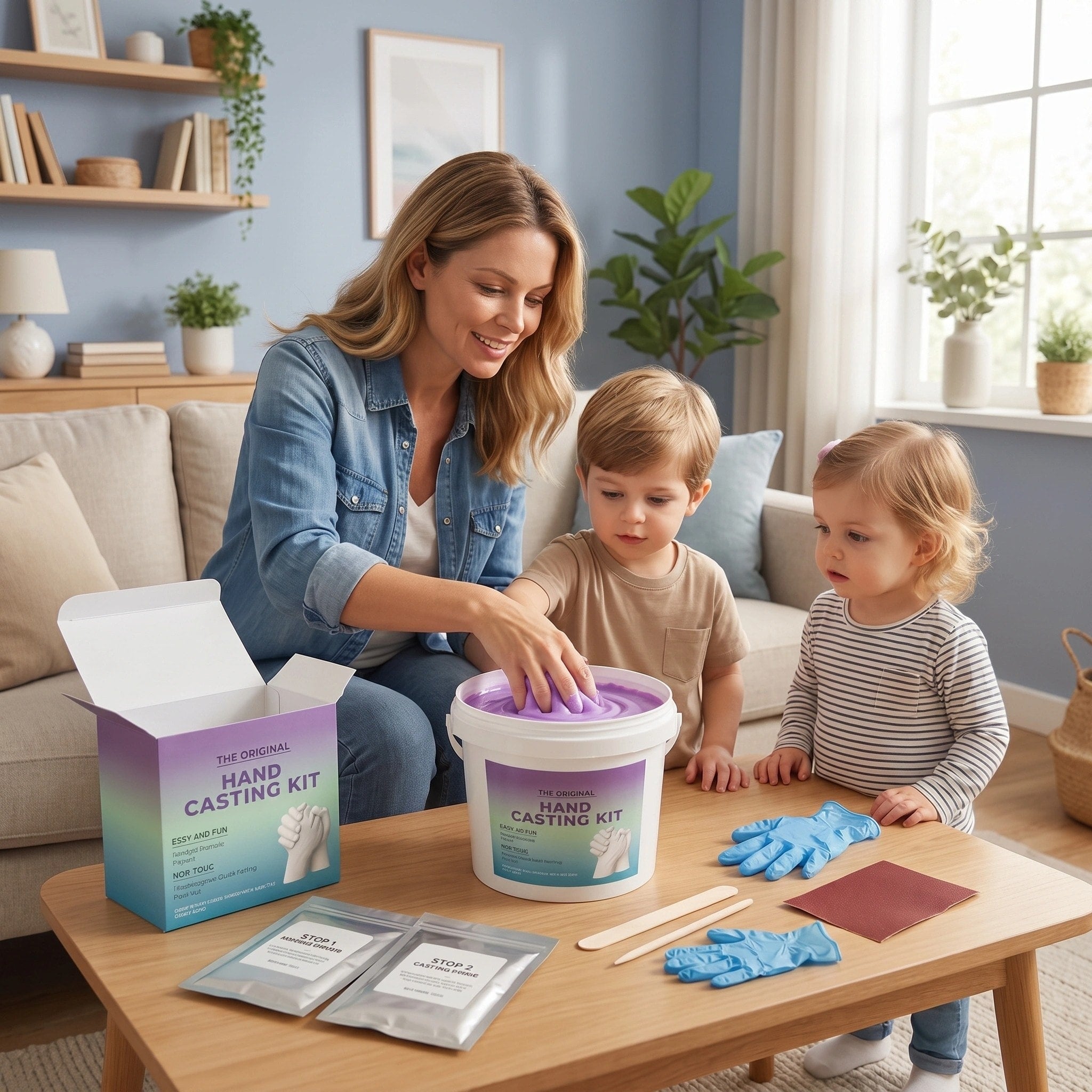 Kit de moulage de main en 3D avec poudre de moulage, plâtre et ensemble complet de bricolage
