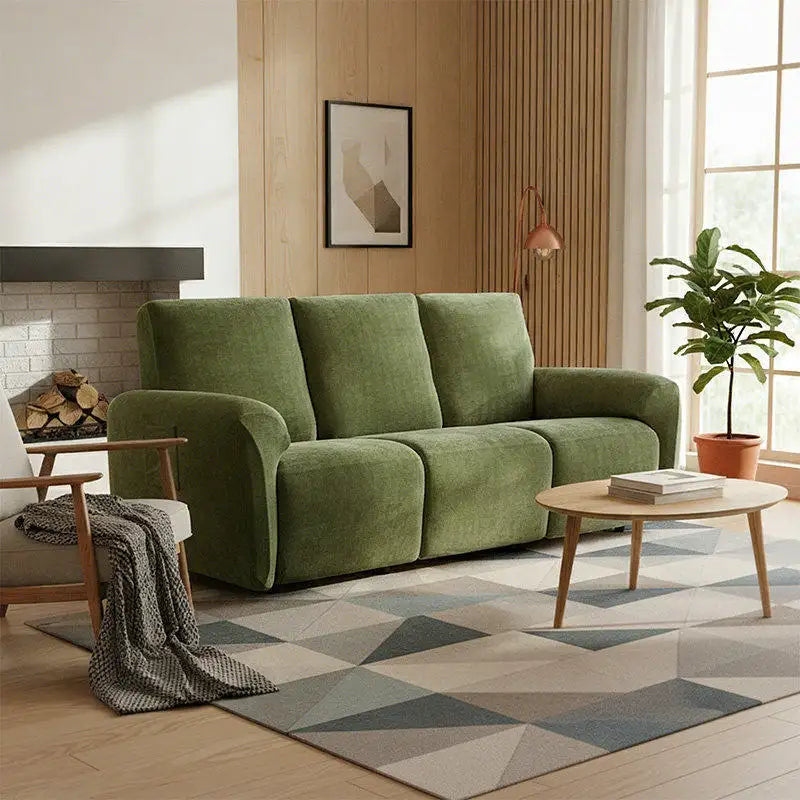 Chenille Herringbone Elastic Full-Coverage Recliner Couch Cover 0