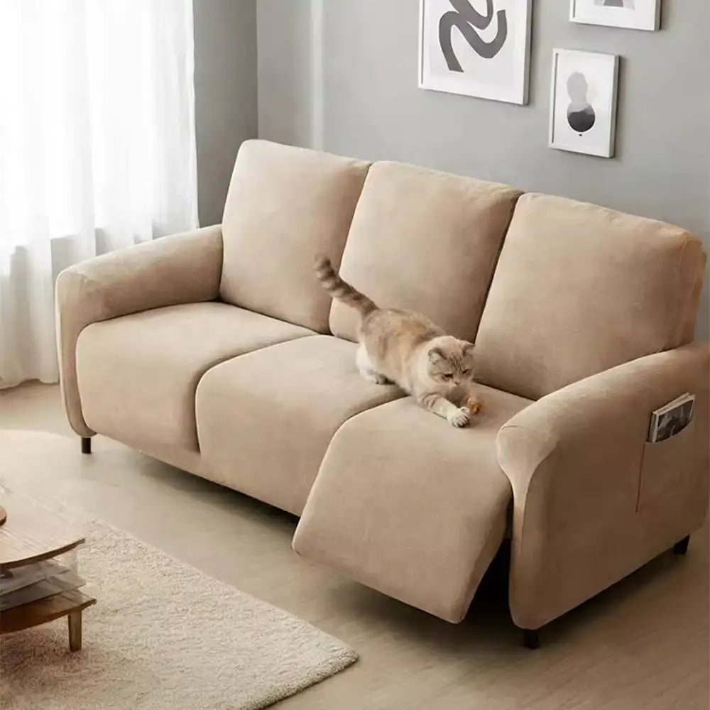 Chenille Herringbone Elastic Full-Coverage Recliner Couch Cover 1