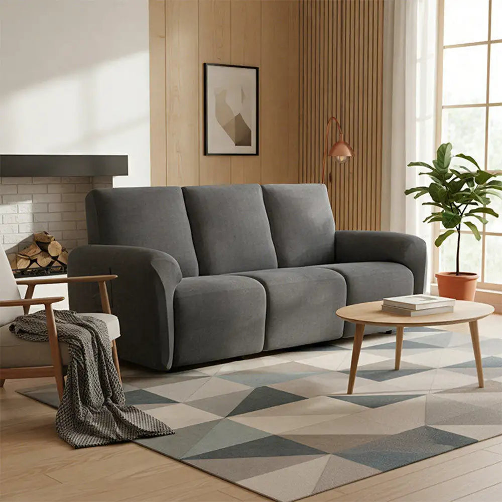 Chenille Herringbone Elastic Full-Coverage Recliner Couch Cover 3