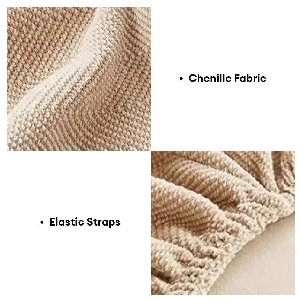 Chenille Herringbone Elastic Full-Coverage Recliner Couch Cover 5