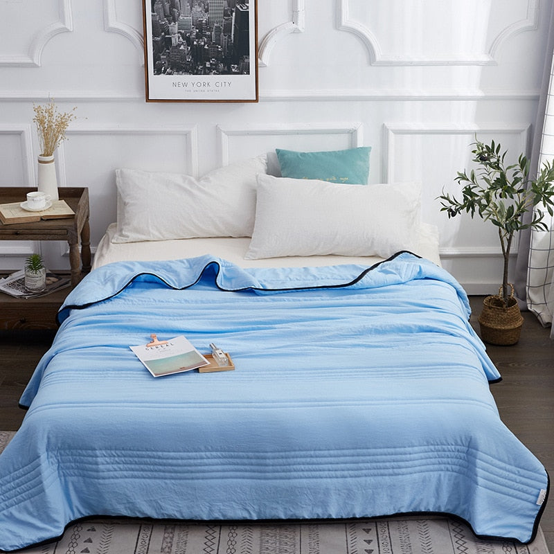 Cooling Cotton Summer Blanket | Soft Lightweight Breathable Bedding for Warm Nights 1