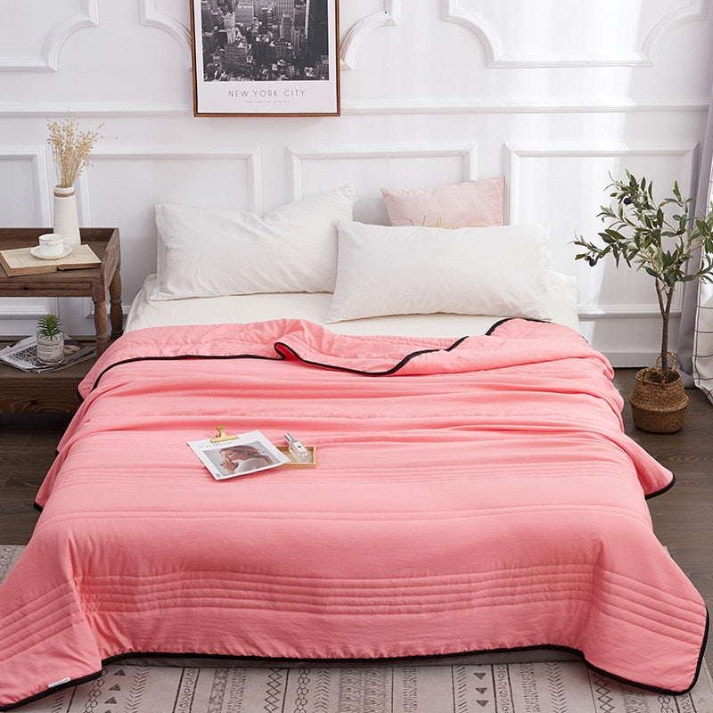 Cooling Cotton Summer Blanket | Soft Lightweight Breathable Bedding for Warm Nights 2