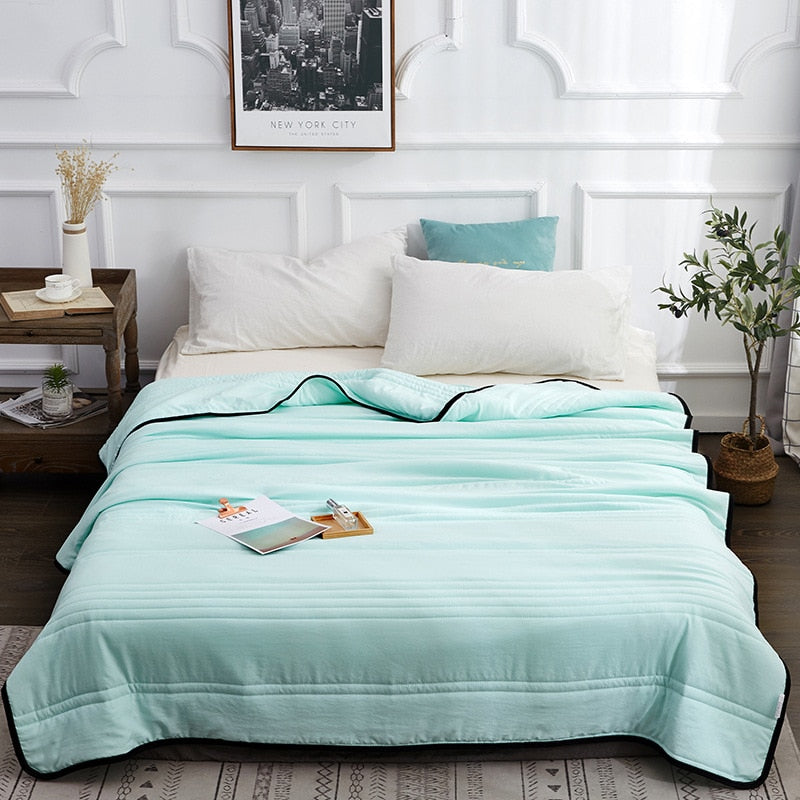 Cooling Cotton Summer Blanket | Soft Lightweight Breathable Bedding for Warm Nights 5