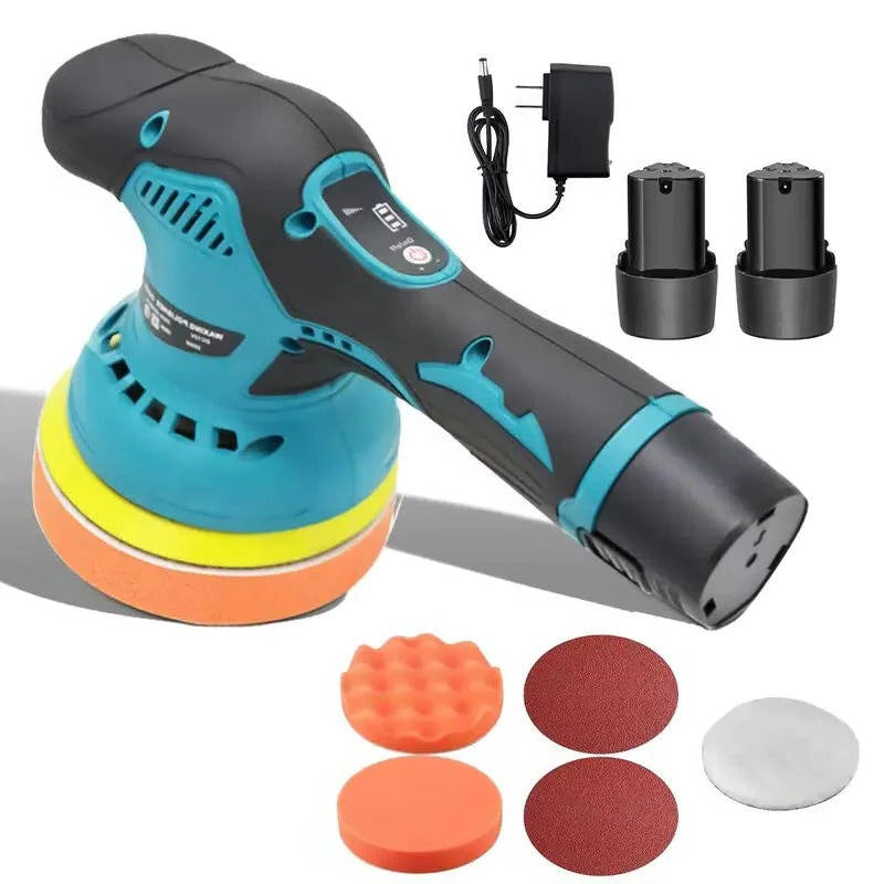 Cordless Dual Action Car Polisher with 6 Variable Speeds and 9mm Orbit, 6 Inch Pad 6