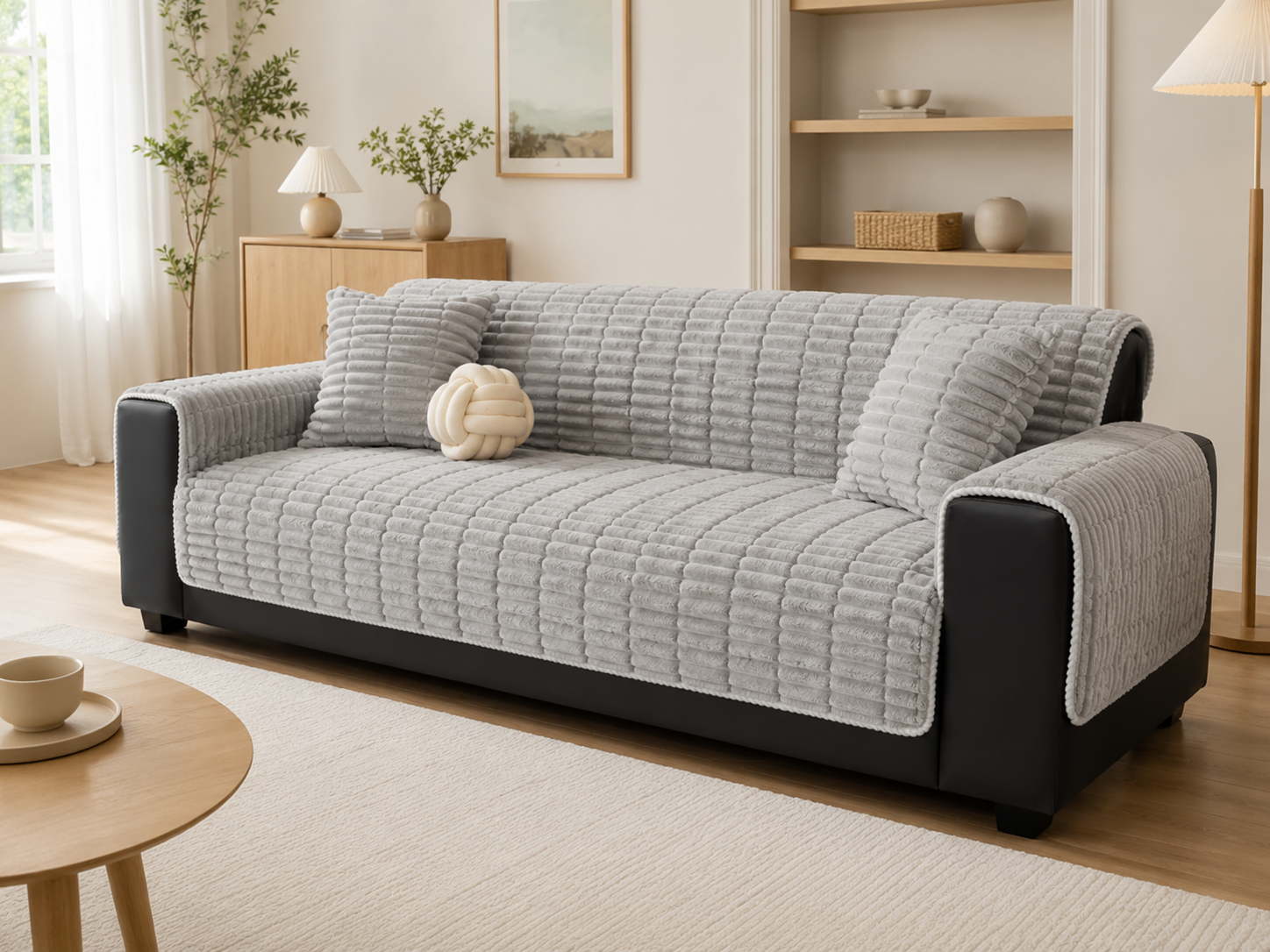 Cozy Flannel | Waterproof Sofa Cover with Non-Slip Backing | Pet-Friendly Protection for Ultimate Comfort 8