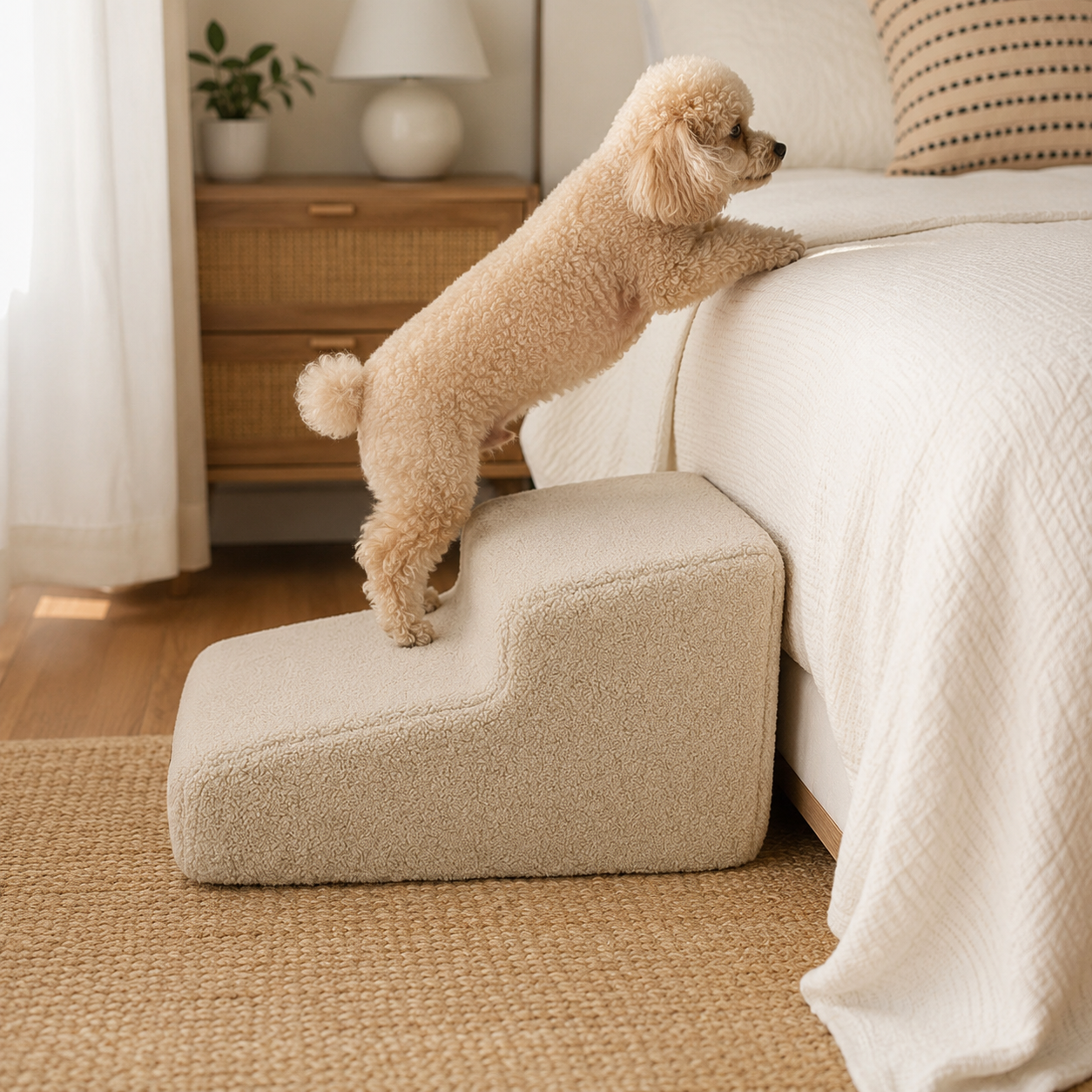 Dog Ramp for Bed with Non-Slip Base | Gentle Access for Senior and Small Pets 2
