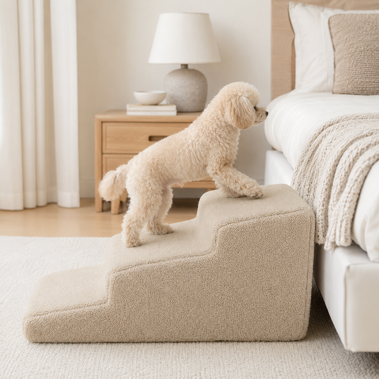 Dog Ramp for Bed with Non-Slip Base | Gentle Access for Senior and Small Pets 3