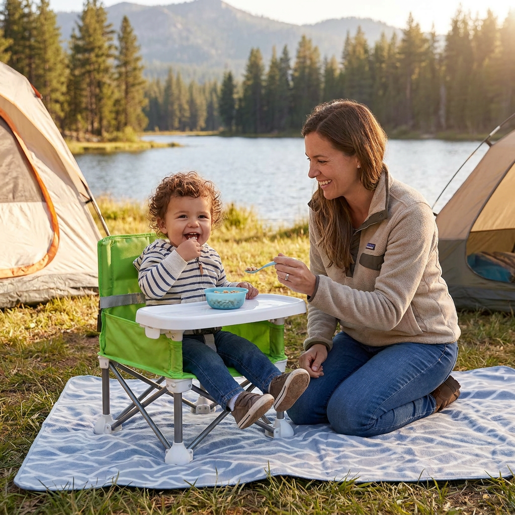 Foldable Baby Camping Chair with Tray for On the Go 2