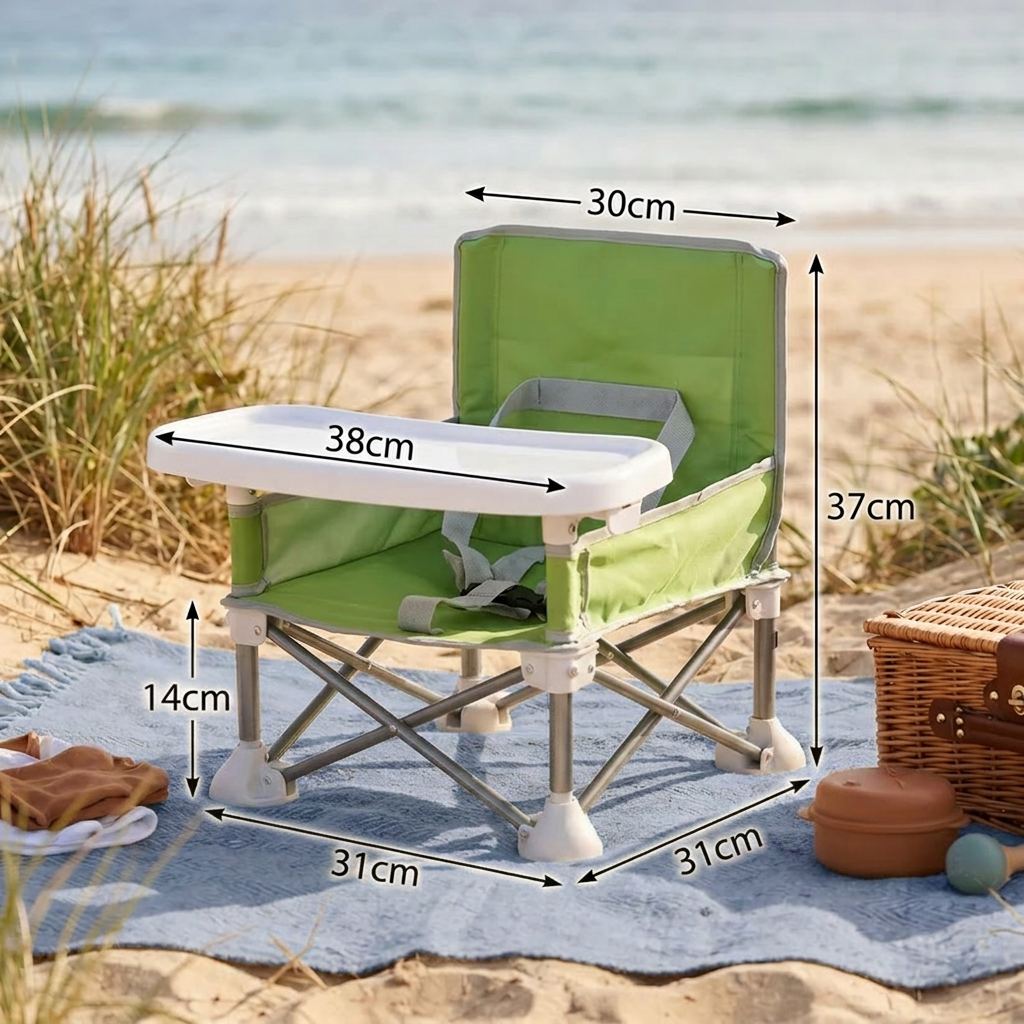 Foldable Baby Camping Chair with Tray for On the Go 6
