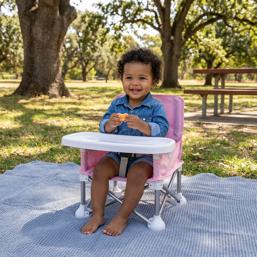 Foldable Baby Camping Chair with Tray for On the Go 8