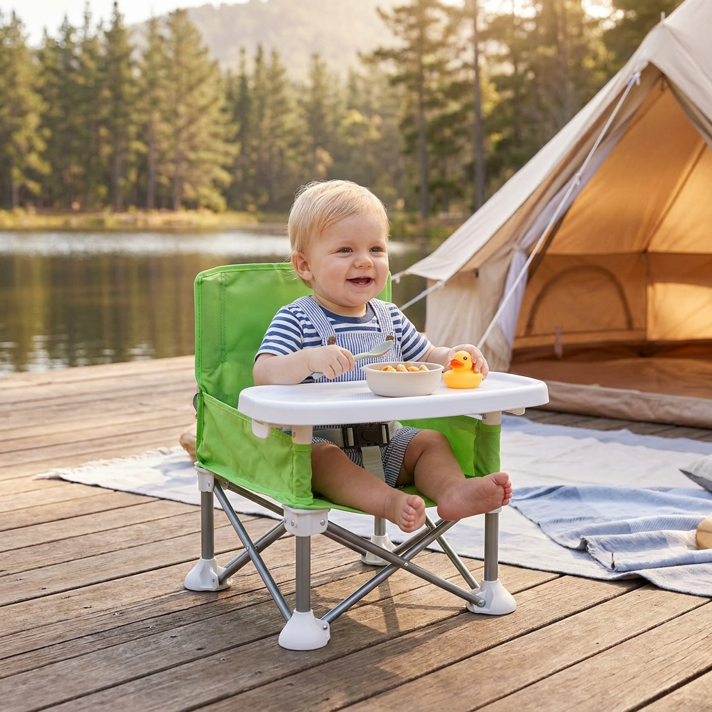 Foldable Baby Camping Chair with Tray for On the Go 9