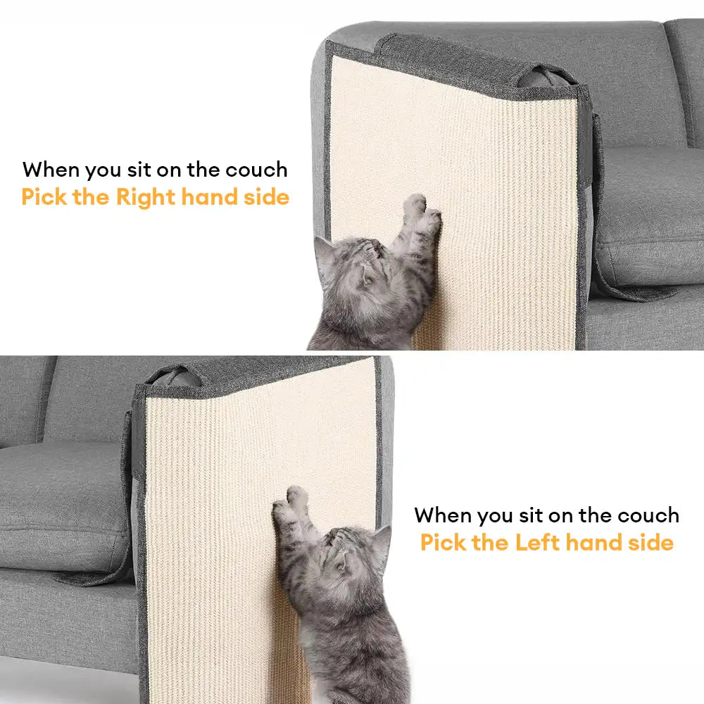 Fully Wrapped Cat Scratcher Mat Faux Sisal Sofa Armrest Protection for Cats 4