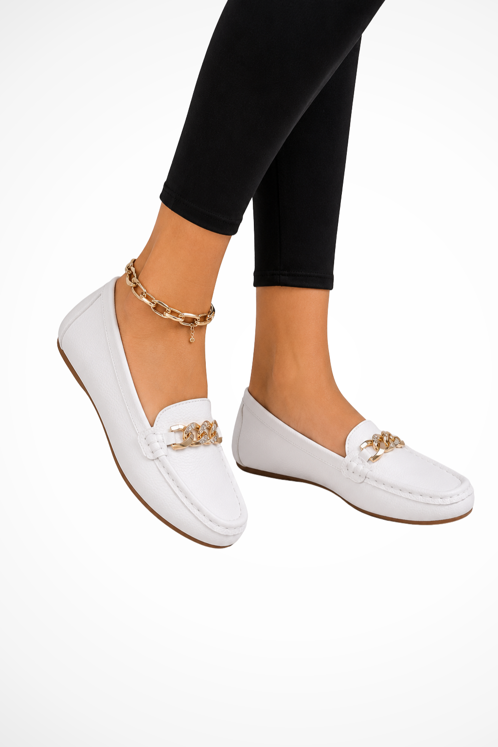 Henrietta | Women Orthopedic Chain Detail Slip On Loafers 0
