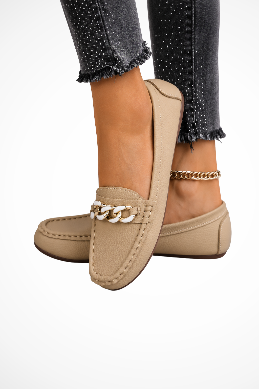 Henrietta | Women Orthopedic Chain Detail Slip On Loafers 3