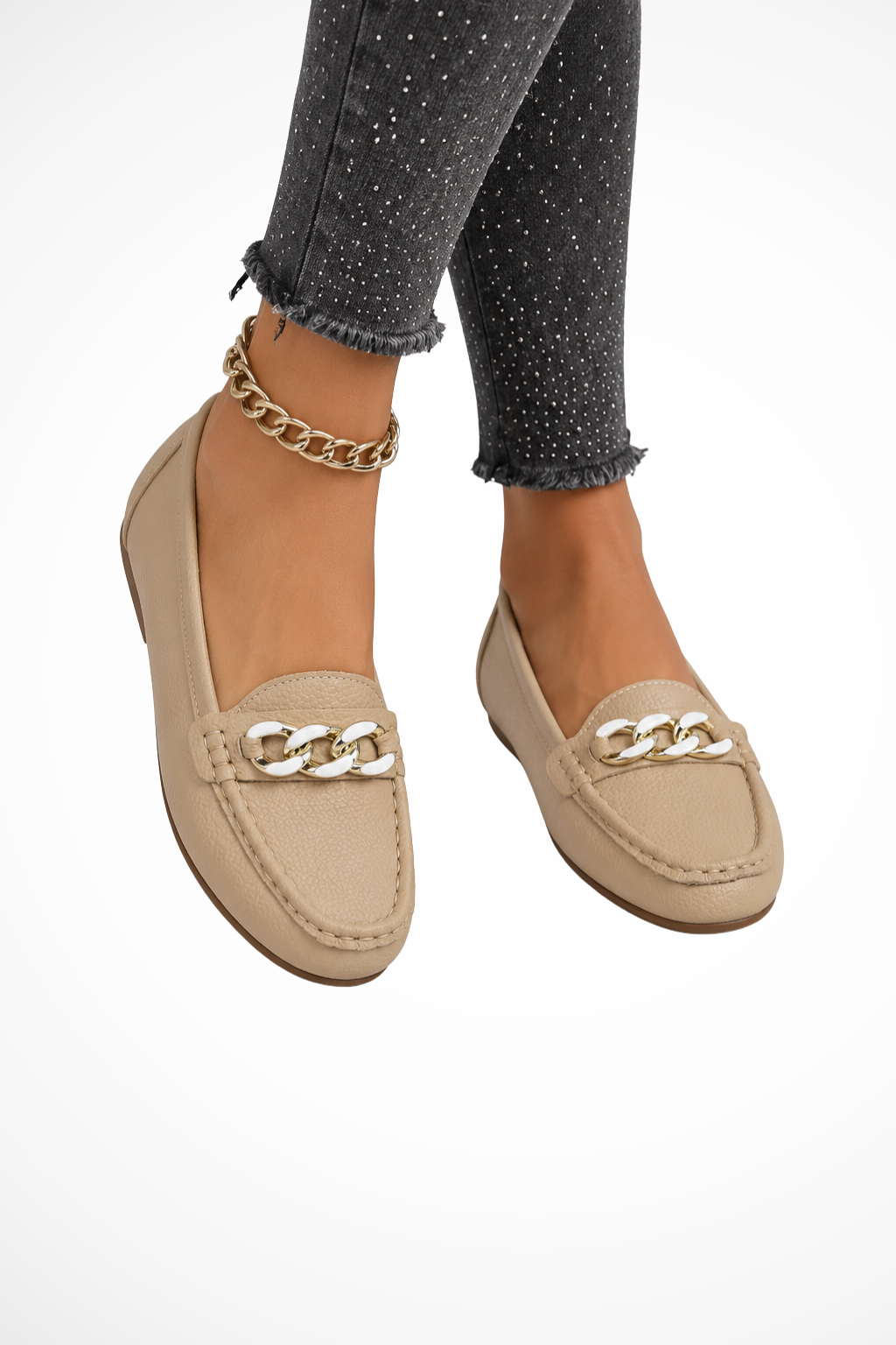 Henrietta | Women Orthopedic Chain Detail Slip On Loafers 5