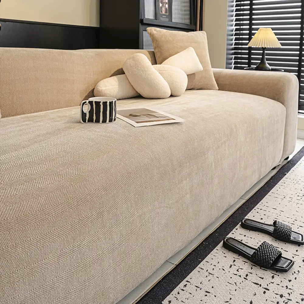 Herringbone Full Coverage Comfortable Scratch-Resistant Sofa Protection Magic Armchair Cover 11
