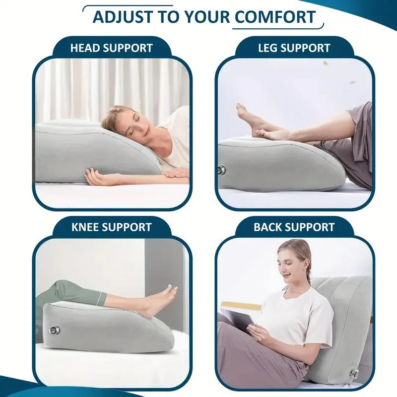 Inflatable Leg Rest Pillow with Adjustable Elevation and Storage 3