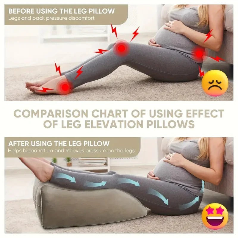 Inflatable Leg Rest Pillow with Adjustable Elevation and Storage 4
