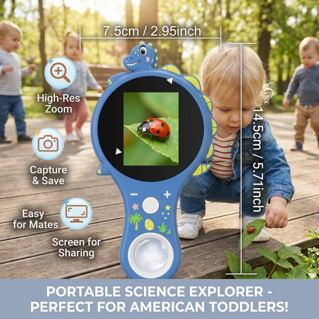 Kids Digital Video Microscope with Screen – Portable Science Explorer for Little Investigators 5