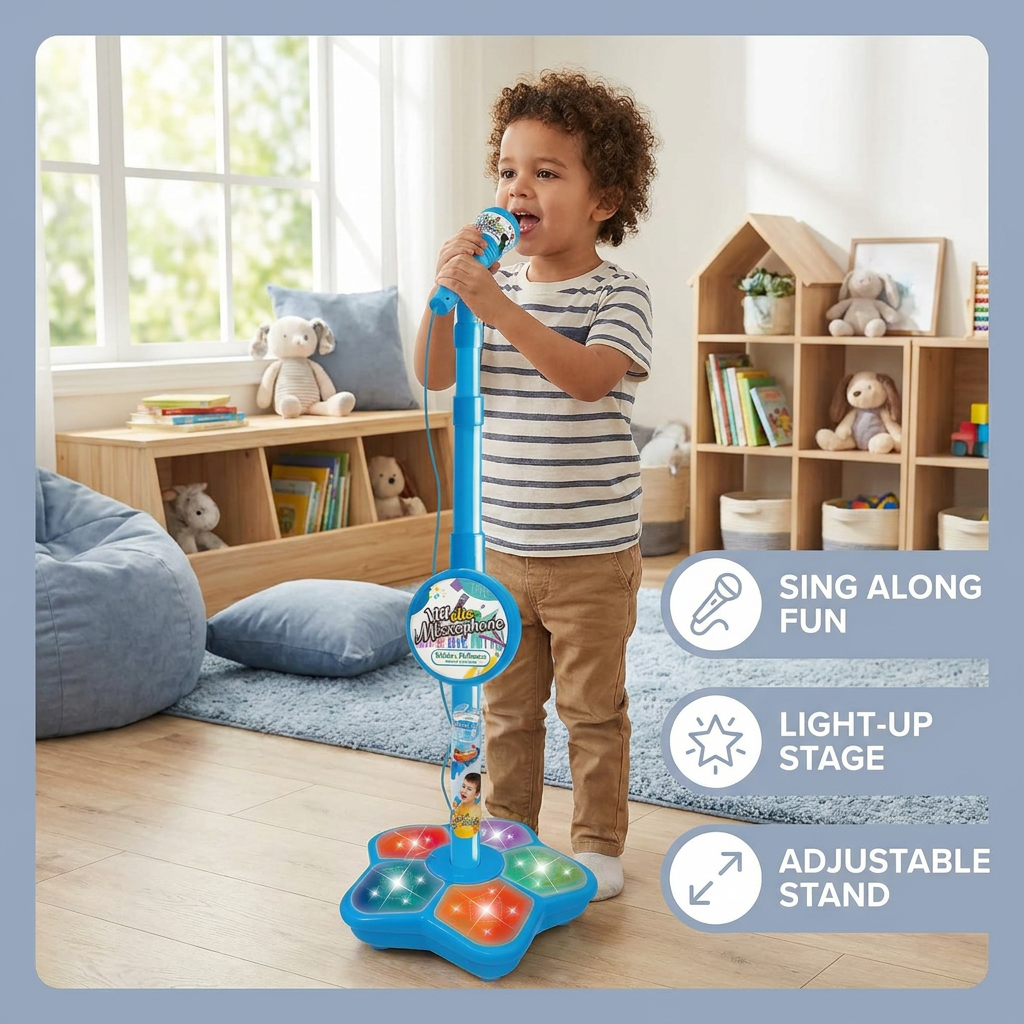 Kids Karaoke Machine with Microphone Stand – Singing Fun Set 2