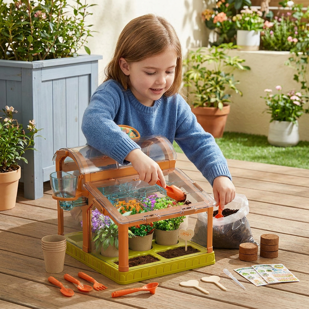 LED Acrylic Kids Greenhouse – Indoor Plant Growing Kit for Learning & Fun 0