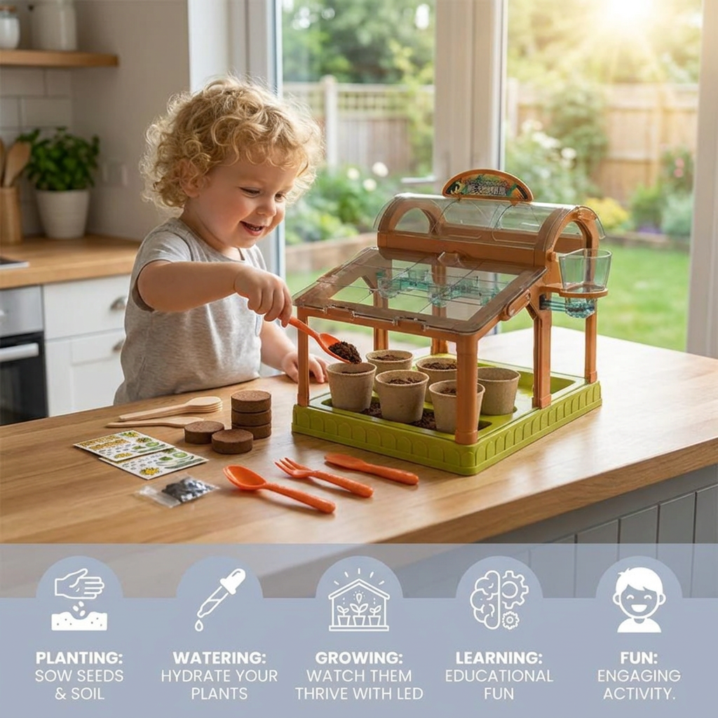 LED Acrylic Kids Greenhouse – Indoor Plant Growing Kit for Learning & Fun 2