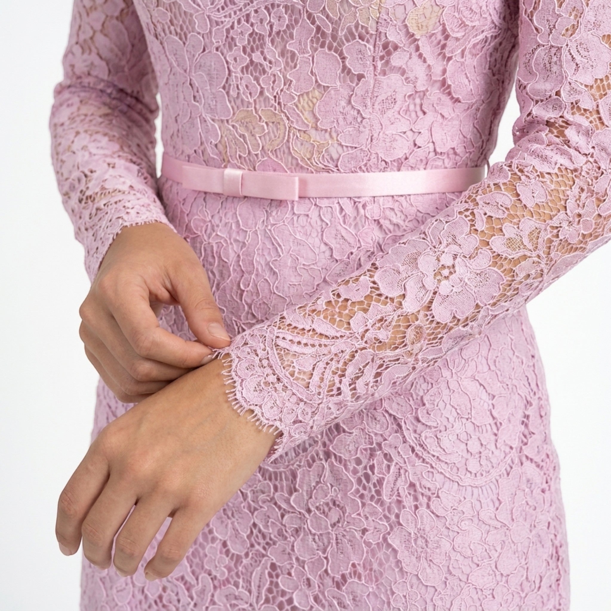 Womens Elegant Floral Lace Mini Dress | High Neck Long Sleeve Cocktail Dress 5