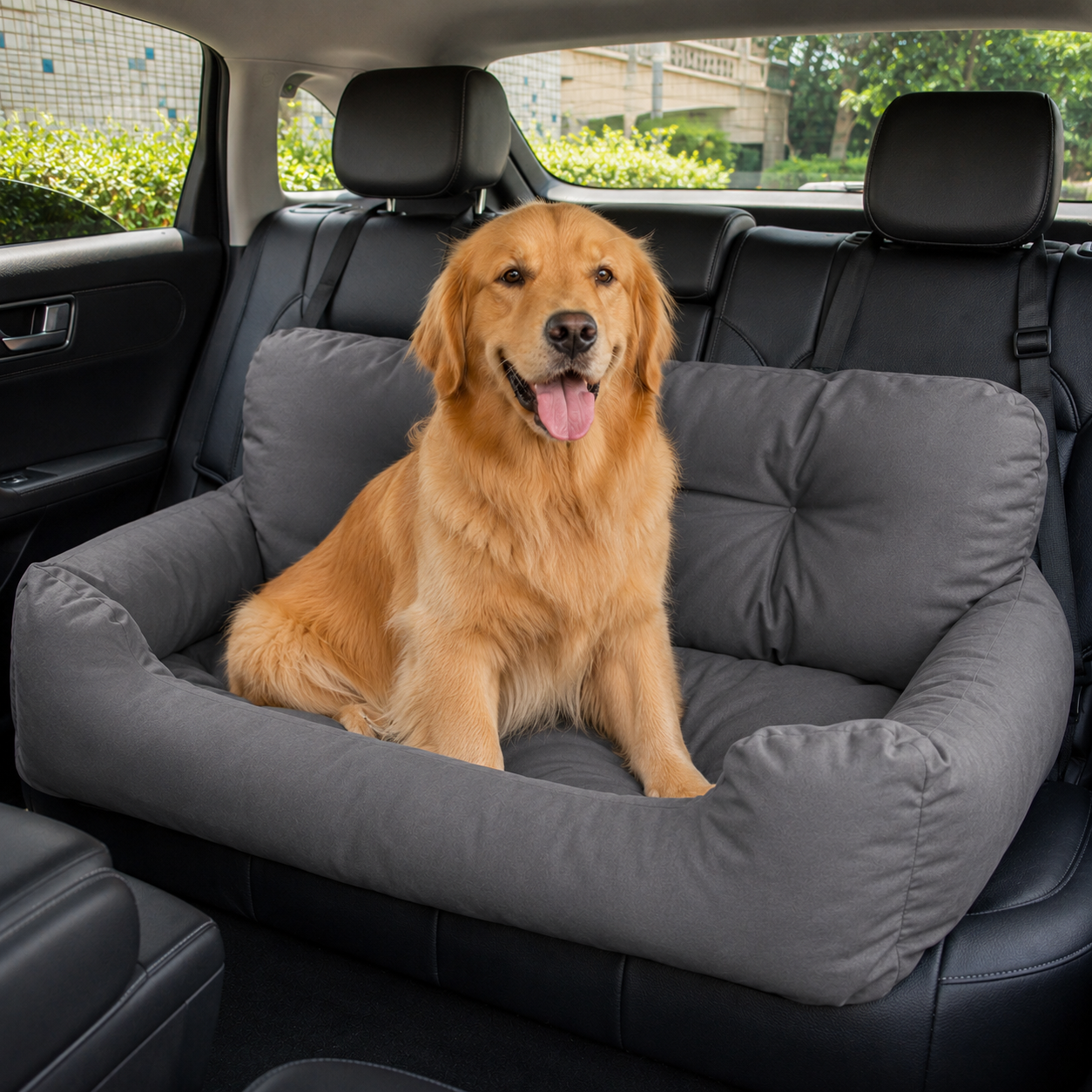 Large Dog Car Seat Bed for Back Seat 4