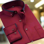 Long-sleeved shirt with contrast collar 2