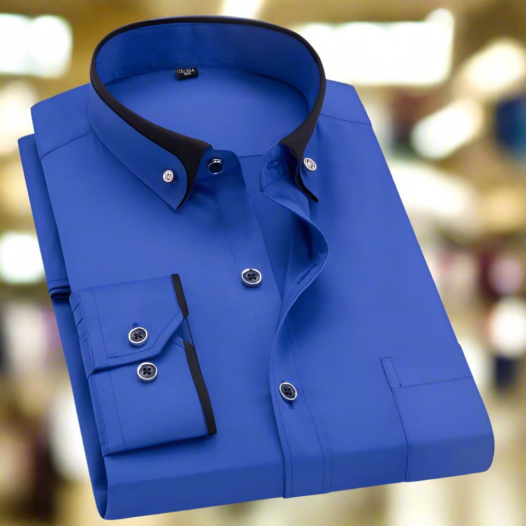 Long-sleeved shirt with contrast collar 5