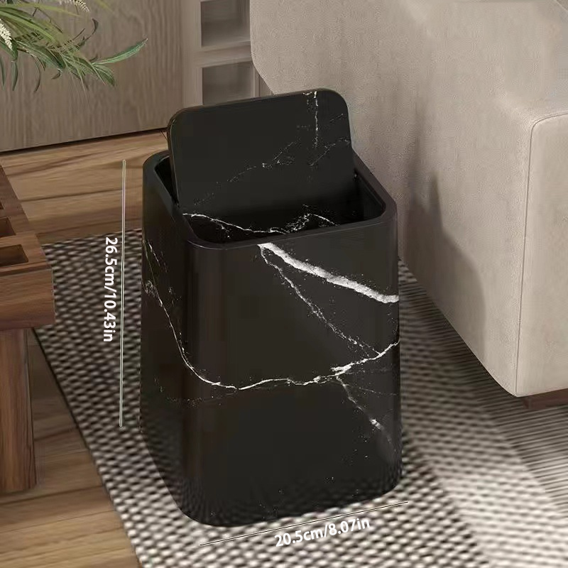 Marble Trash Can | Elegant Swivel Lid | Bowlift 0