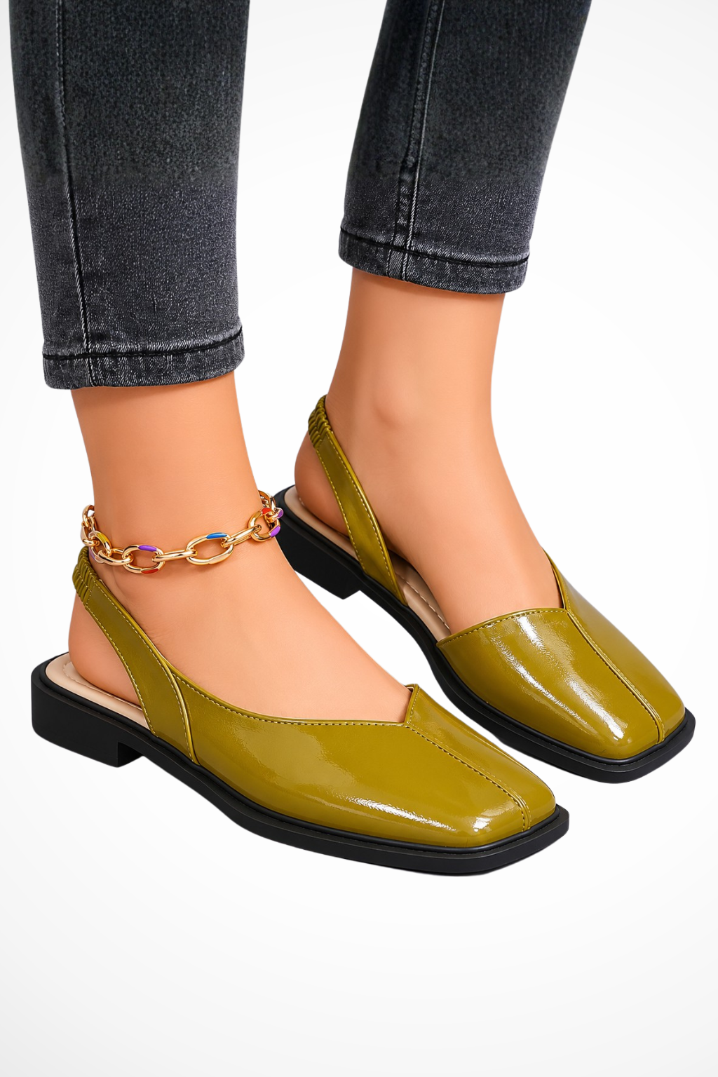 Margot | Women Orthopedic Square Toe Slingback Flats 1