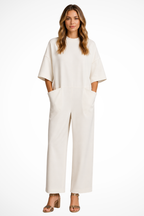 Marigold | Women Oversized Short Sleeve Wide Leg Wedding Guest Jumpsuit 0