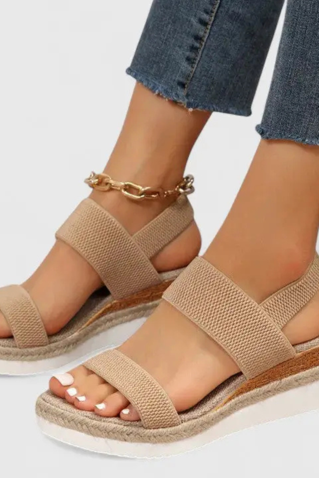 Matilda | Women Orthopedic Elastic Strap Espadrille Wedge Sandals 2